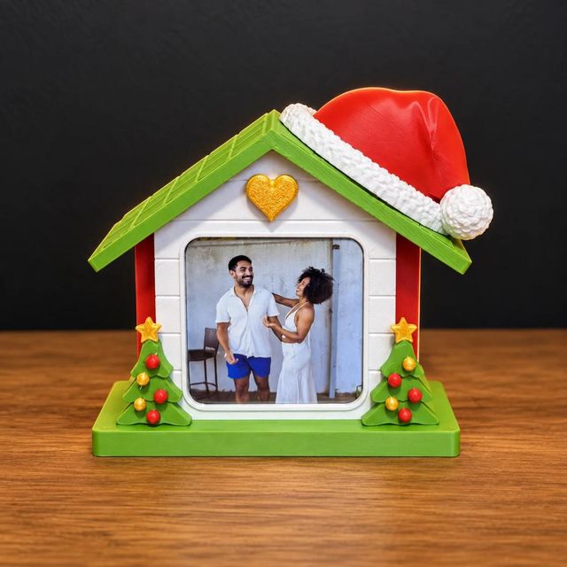 Casinha de Natal com Foto-Ímã